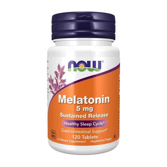 Now Foods Melatonin 5 Mg – Sustained Release Sleep Support – Healthy Sleep Cycle & Gi Health – 120 Tablets