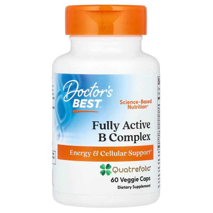 Doctor's Best Fully Active B Complex with Quatrefolic, 60 Veggie Caps