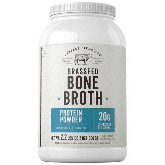 Herbage Farmstead Grass Fed Bone Broth Protein Powder | 35.2oz Powder