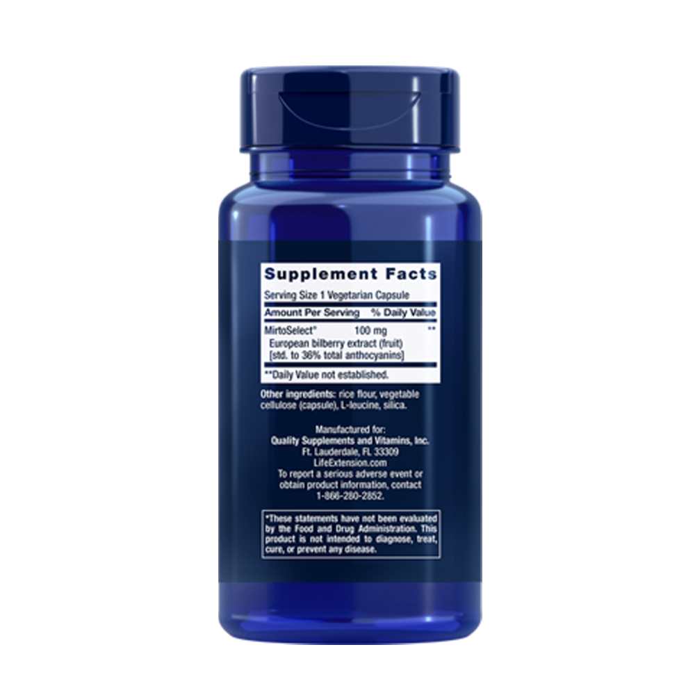 Life Extension Standardized European Bilberry Extract 100 Mg, 90 Vegetarian Capsules