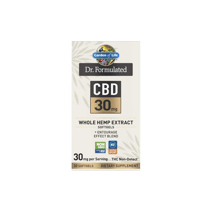 Garden of Life Dr. Formulated Cbd 30mg Whole Hemp Extract 30 Softgels