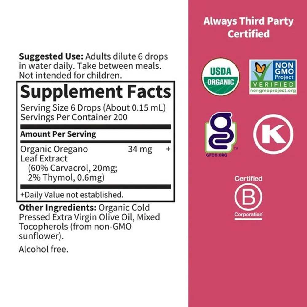 Garden of Life Organics Oil of Oregano Seasonal Drops† Liquid 30ml