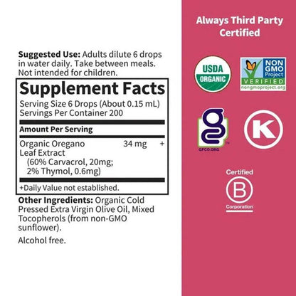 Garden of Life Organics Oil of Oregano Seasonal Drops† Liquid 30ml