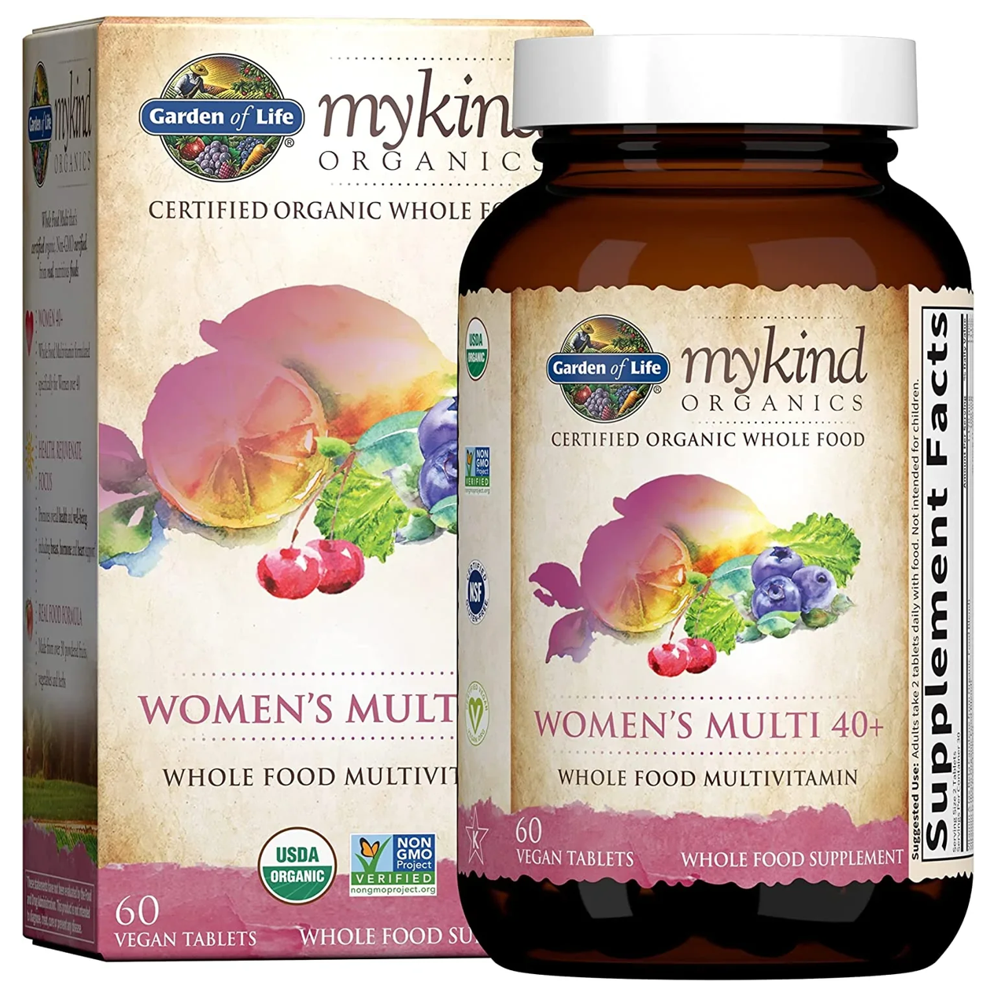Garden of Life Mykind Organics Women's Multi 40+ - Certified Organic Whole Food Multivitamin (60 Vegan Tablets)
