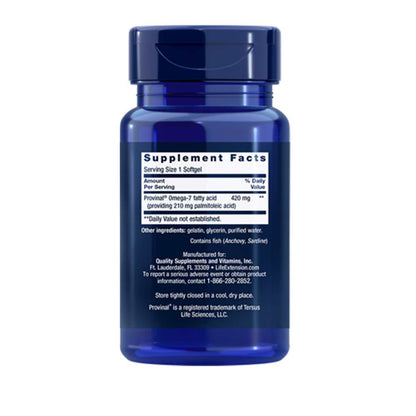 Life Extension Provinal® Purified Omega-7 30 Softgels