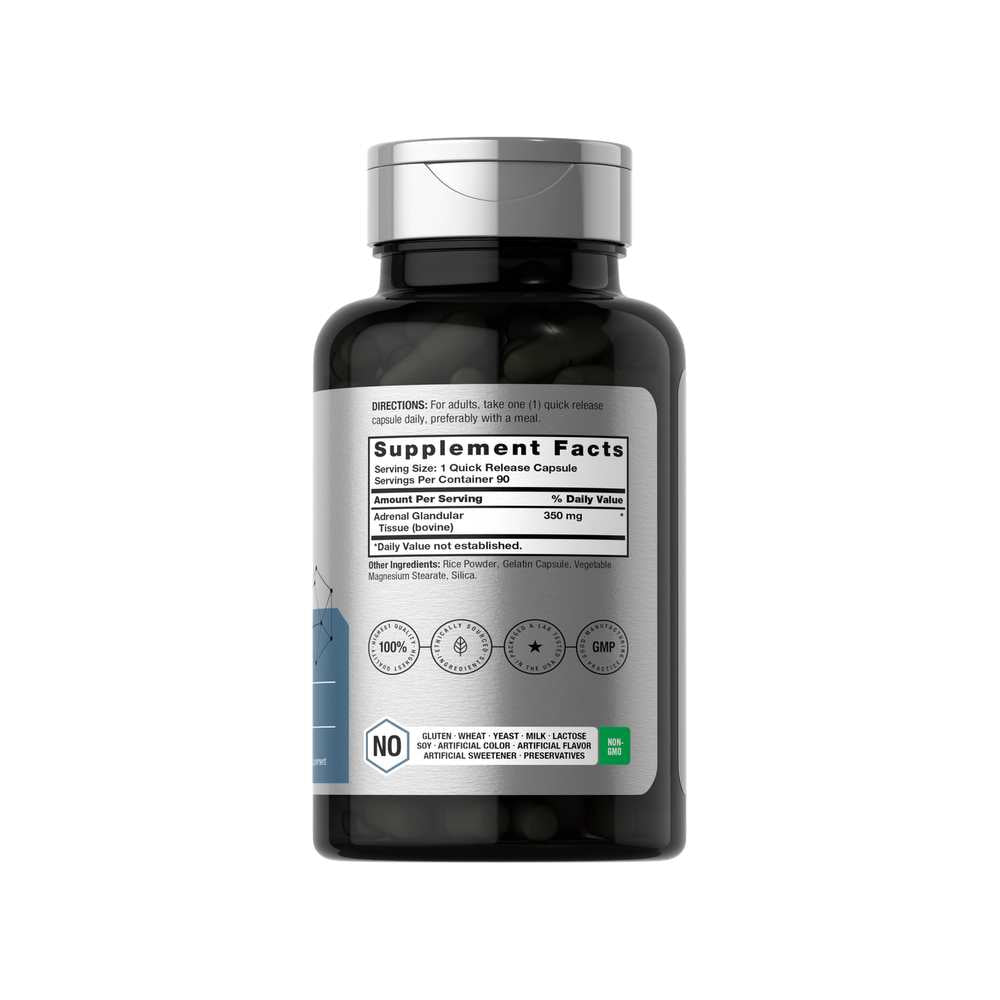 Horbäach Raw Adrenal Glandular 350mg | 90 Capsules