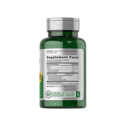 Horbäach Sunflower Lecithin 2400mg per Serving | 60 Softgels