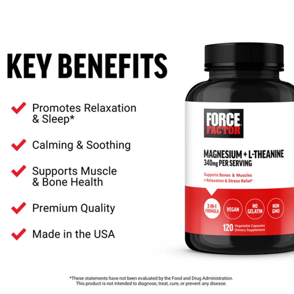Force Factor Magnesium L-Theanine – 60 Capsules