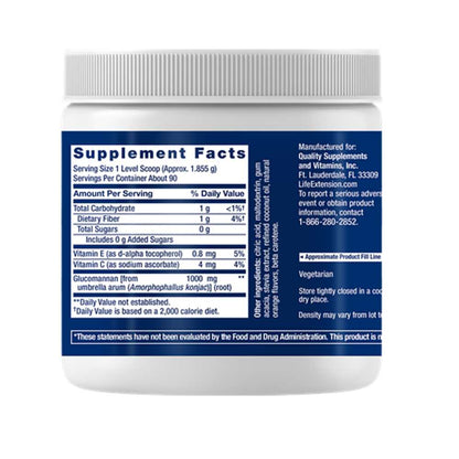 Life Extension Easy Fiber (orange) Glucomannan from Konjac Root – 167g