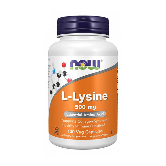 Now Foods L-Lysine 500 Mg – Collagen Production & Immune Health Support – 100 Vegan Capsules