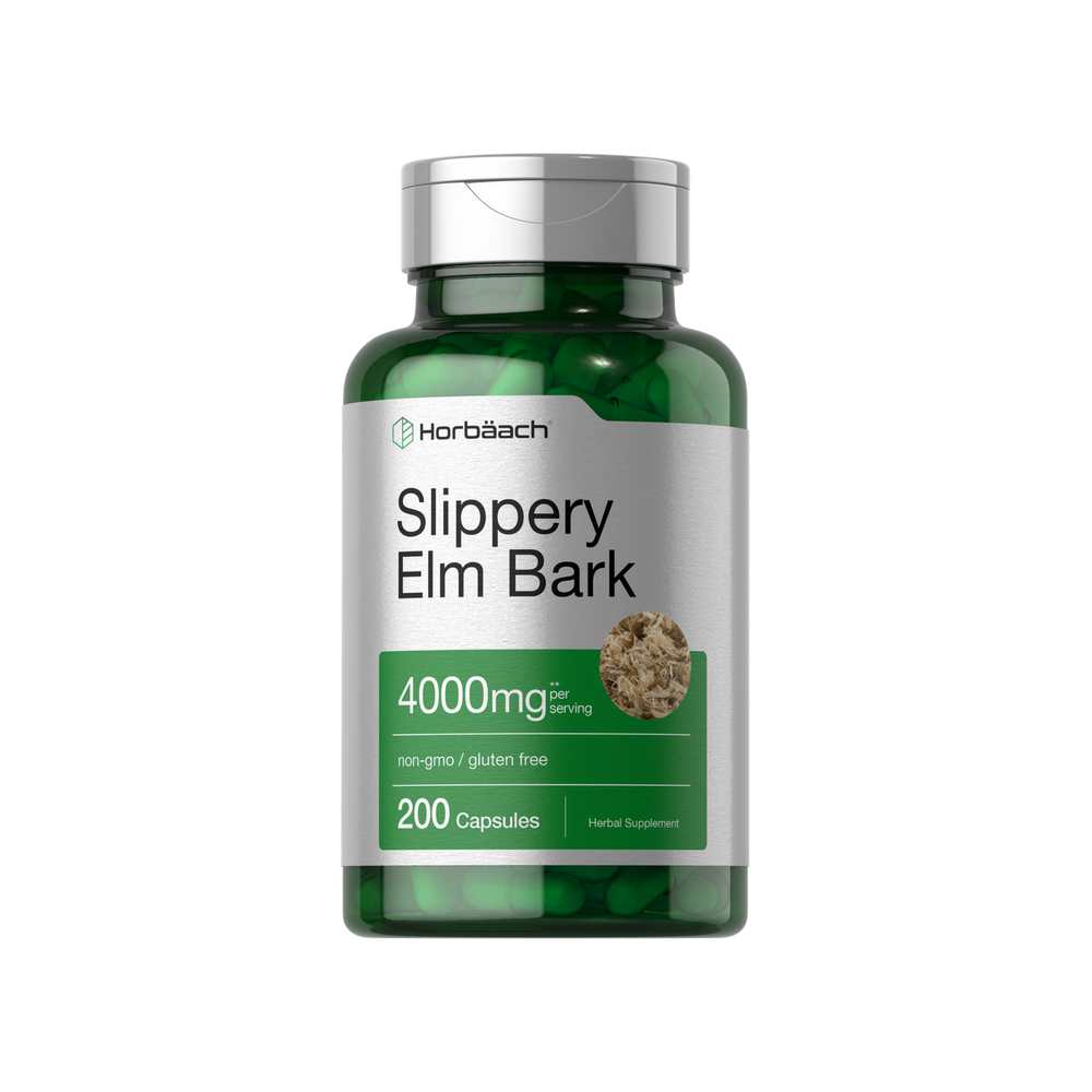 Horbäach Slippery Elm Bark 4000mg per Serving | 200 Capsules