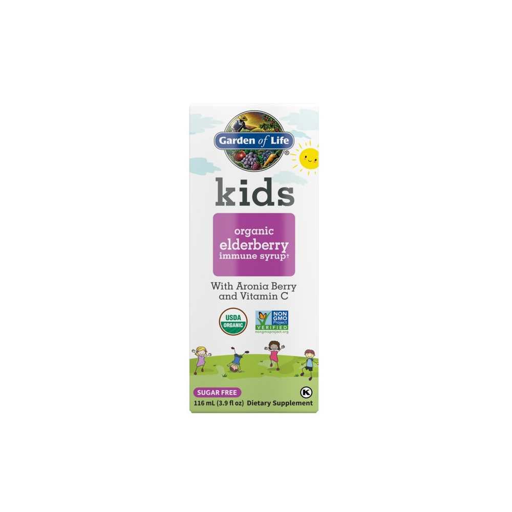 Garden of Life Kids Organic Elderberry Immune Syrup 3.9 Fl Oz (116ml) Liquid