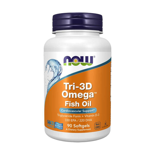 Now Foods Tri-3 D Omega Fish Oil – 330 Epa / 220 Dha + Vitamin D3 – 90 Softgels