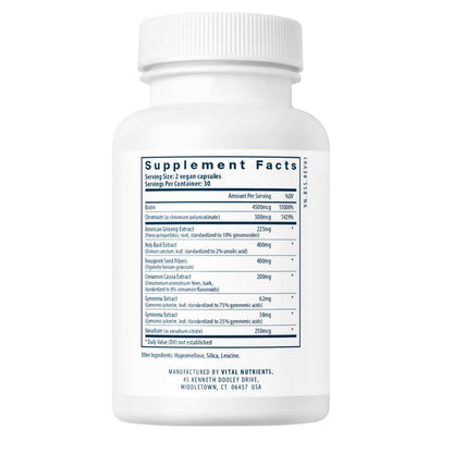Vital Nutrients Blood Sugar Support 60 Caps