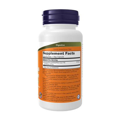 Now Foods Acidophilus Two Billion – Probiotic for Healthy Intestinal Flora – Dairy, Soy & Gluten Free – 100 Veg Capsules