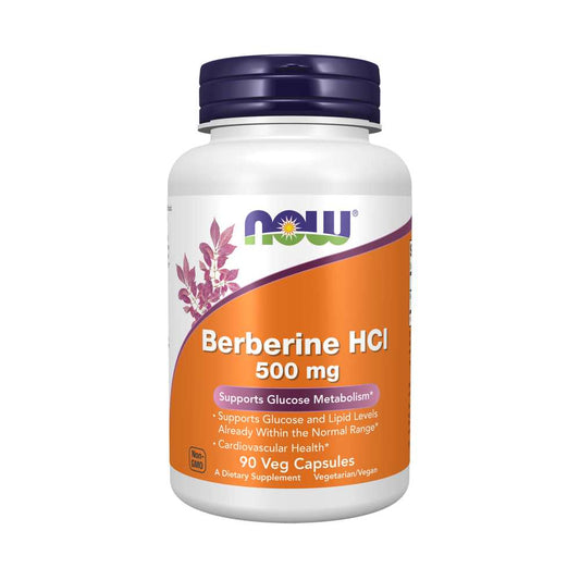 Now Foods Berberine H Cl 500 Mg – Glucose & Lipid Metabolism Support – Cardiovascular Health – 90 Veg Capsules