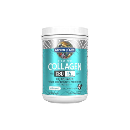Garden of Life Grass Fed Collagen Cbd 15mg Unflavored 10.12oz (287g) Powder