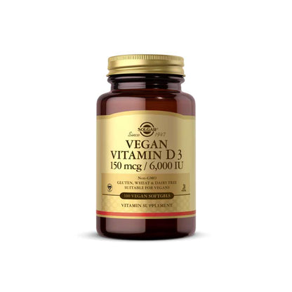 Solgar Vegan Vitamin D3 150 Mcg (6000 Iu) 50 Softgels