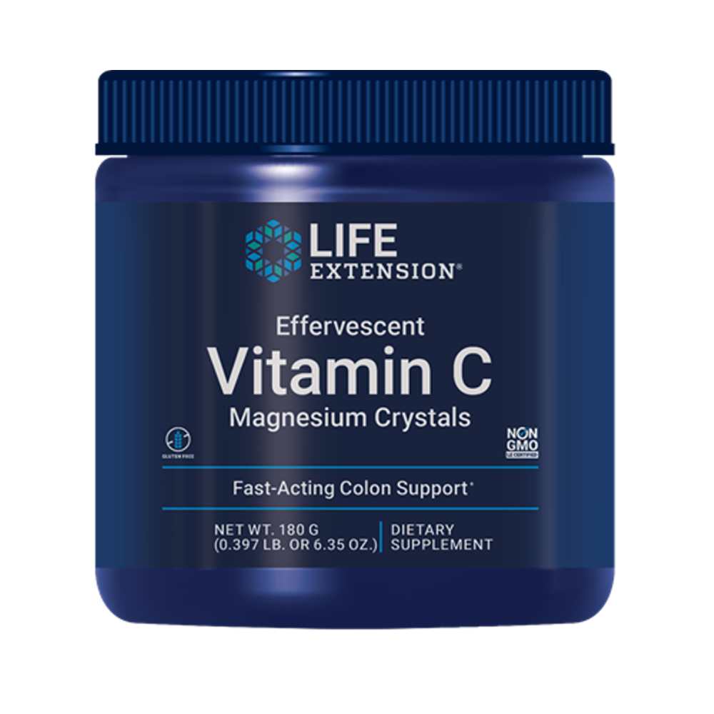 Life Extension Effervescent Vitamin C Magnesium Crystals – 180g