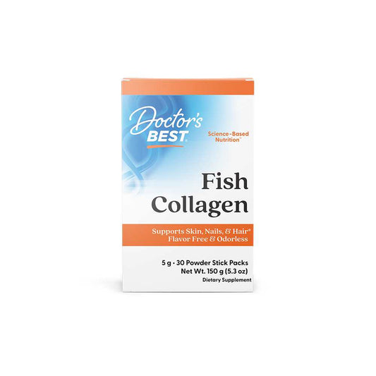Doctor's Best Fish Collagen with Naticol, 5 G, 30 Powder Stick Packs