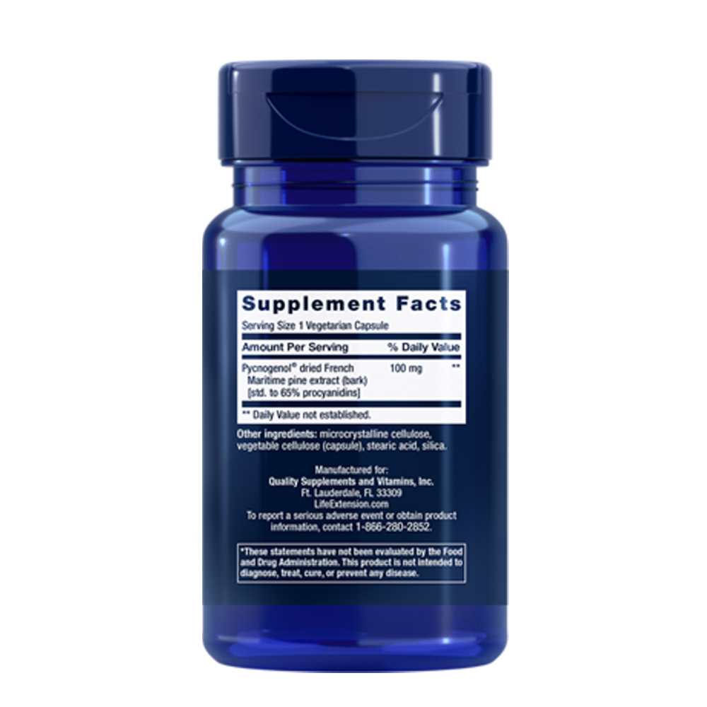 Life Extension Pycnogenol® French Maritime Pine Bark Extract 100 Mg, 60 Vegetarian Capsules