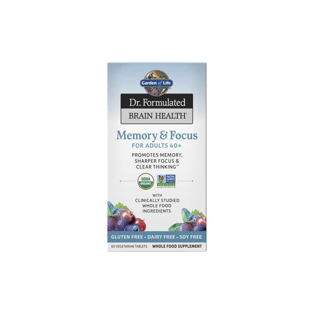 Garden of Life Dr. Formulated Memory & Focus for Adults 40+ 60 Tablets