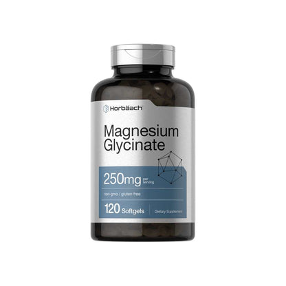 Horbäach Magnesium Glycinate 250mg per Serving | 120 Softgels
