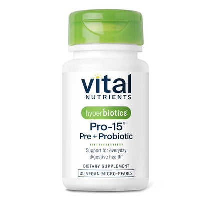 Vital Nutrients Hyperbiotics Pro-15® Pre + Probiotic 30 Vegan Micro-Pearls