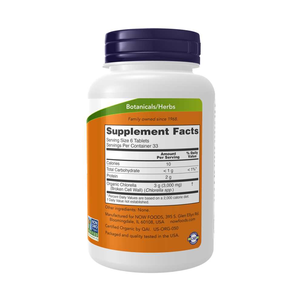 Now Foods Organic Chlorella 500 Mg – Super Green Algae – 200 Tablets