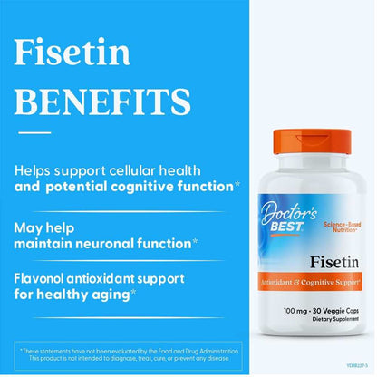 Doctor's Best Fisetin with Novusetin, 100 Mg, 30 Veggie Caps