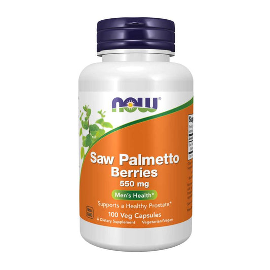 Now Foods Saw Palmetto Berries 550mg – Prostate Health Support – 100 Veg Capsules