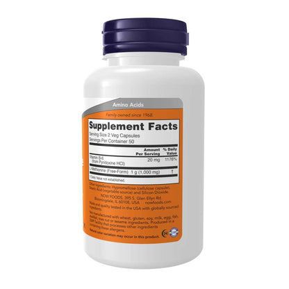 Now Foods L-Methionine 500 Mg – 100 Veg Capsules