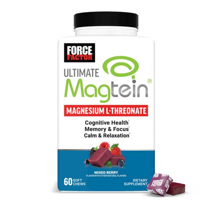 Force Factor Ultimate Magtein Magnesium L-Threonate – 60 Soft Chews