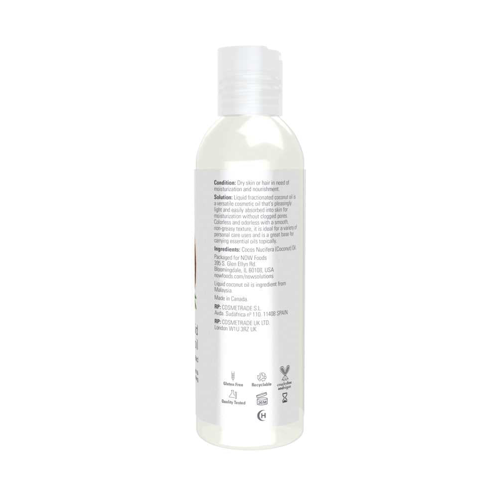 Now Foods Liquid Coconut Oil – 100% Pure & Fractionated – Versatile Skin & Hair Oil – 118 M L