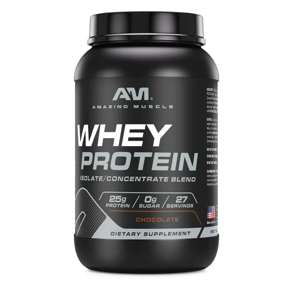 Amazing Muscle Whey Protein Isolate & Concentrate Powder | Chocolate Flavor