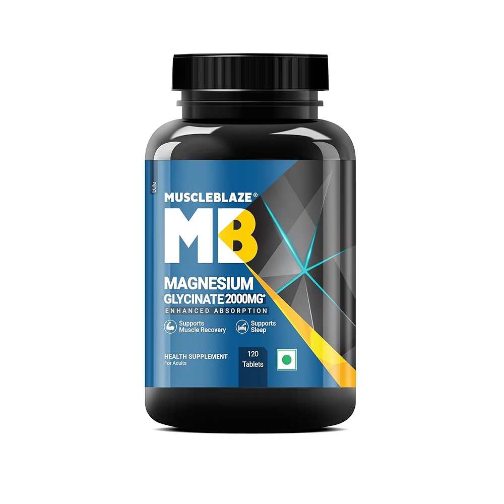 MuscleBlaze Magnesium Glycinate 2000mg 120 Tabs