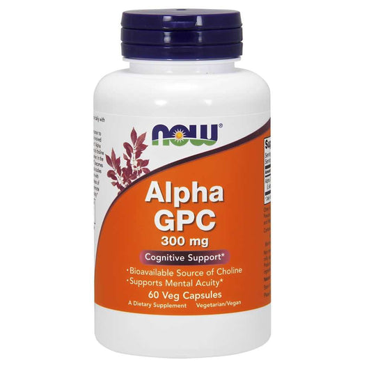 Now Foods Alpha Gpc 300mg – Cognitive Support & Bioavailable Choline, 60 Veg Capsules