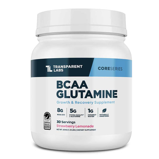 Transparent Tl Tabs Core Series Bcaa + Glutamine Growth & Recovery Supplement Strawberry Lemonade Flavor | 30 Servings