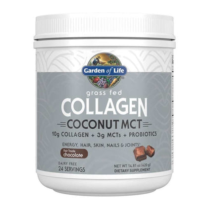 Garden of Life Grass Fed Collagen Coconut Mct Chocolate 14.81oz (420g) Powder