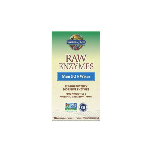 Garden of Life Raw Enzymes Men 50 & Wiser Digestive Health 90 Capsules