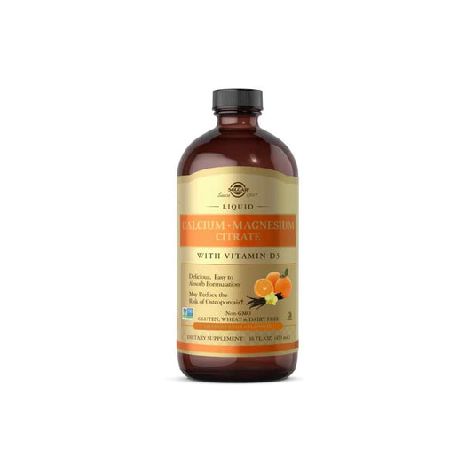 Solgar Liquid Calcium Magnesium Citrate with Vitamin D3 – Orange-Vanilla Flavored 473ml