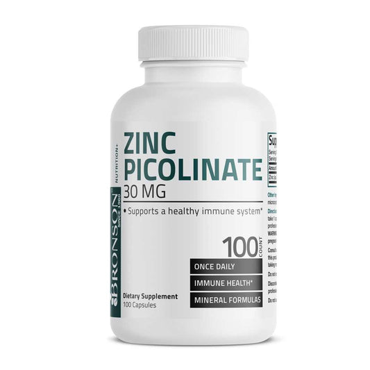 Bronson Vitamins Zinc Picolinate - 30 mg - 100 Capsules