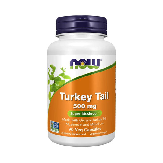 Now Foods Turkey Tail 500 Mg – Organic Super Mushroom & Mycelium Blend – Immune Support – 90 Veg Capsules