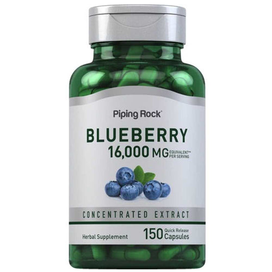 Piping Rock Blueberry 16,000mg – Concentrated Extract – Quick Release – 150 Capsules