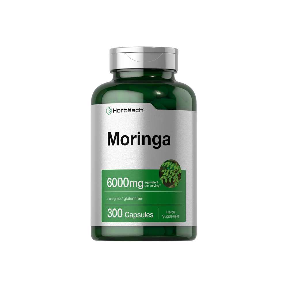 Horbäach Moringa Oleifera 6000mg per Serving | 300 Capsules