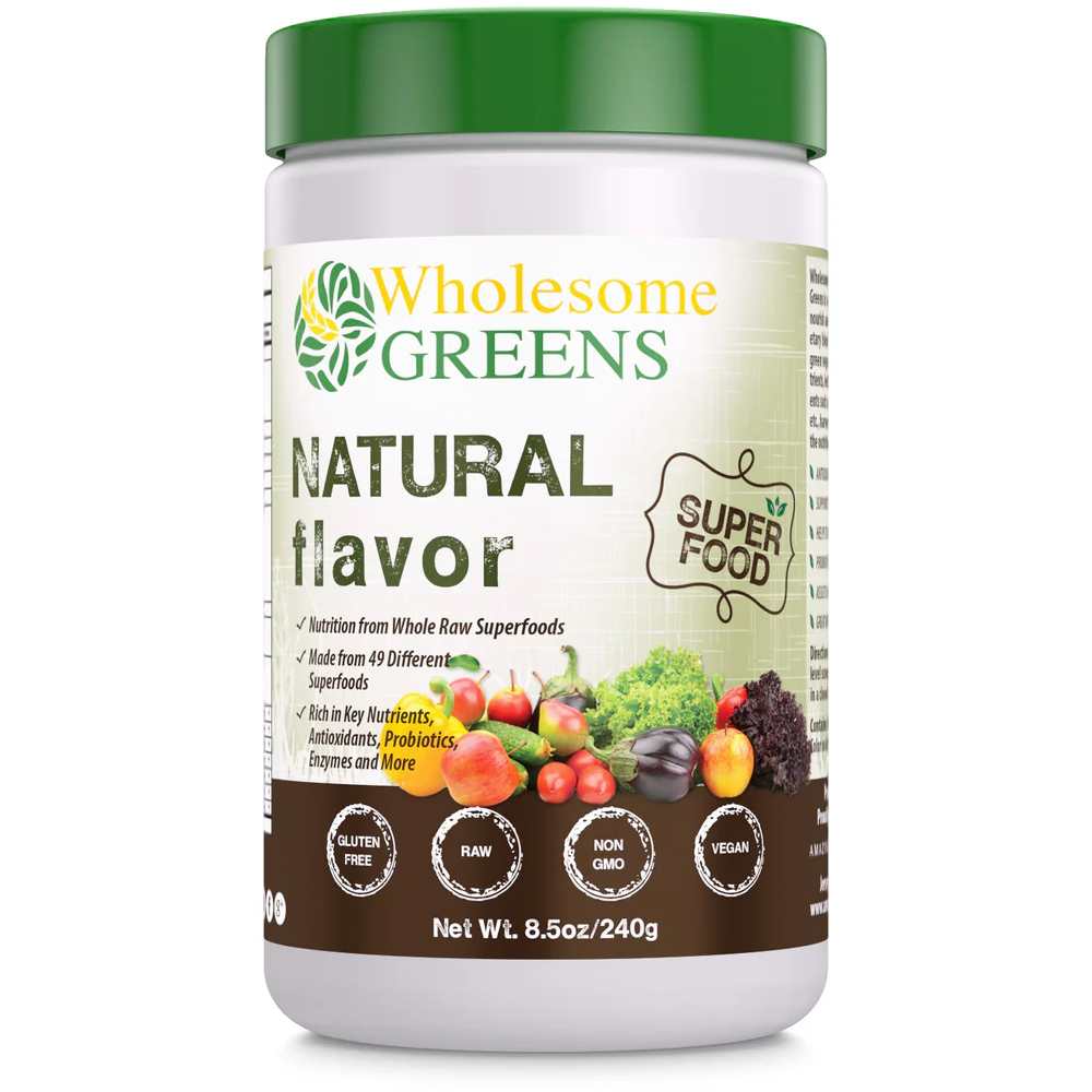 Wholesome Greens Whole Raw Superfoods Powder 240g Natural Flavor