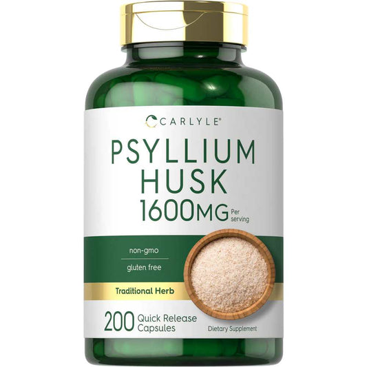 Carlyle Nutritionals Psyllium Husk 1600mg per serving | 200 Capsules