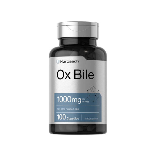 Horbäach Ox Bile 1000mg per Serving | 100 Capsules