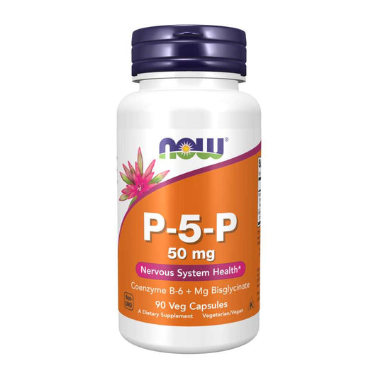 Now Foods P-5-P 50mg with Magnesium – Nervous System Health – 90 Veg Capsules
