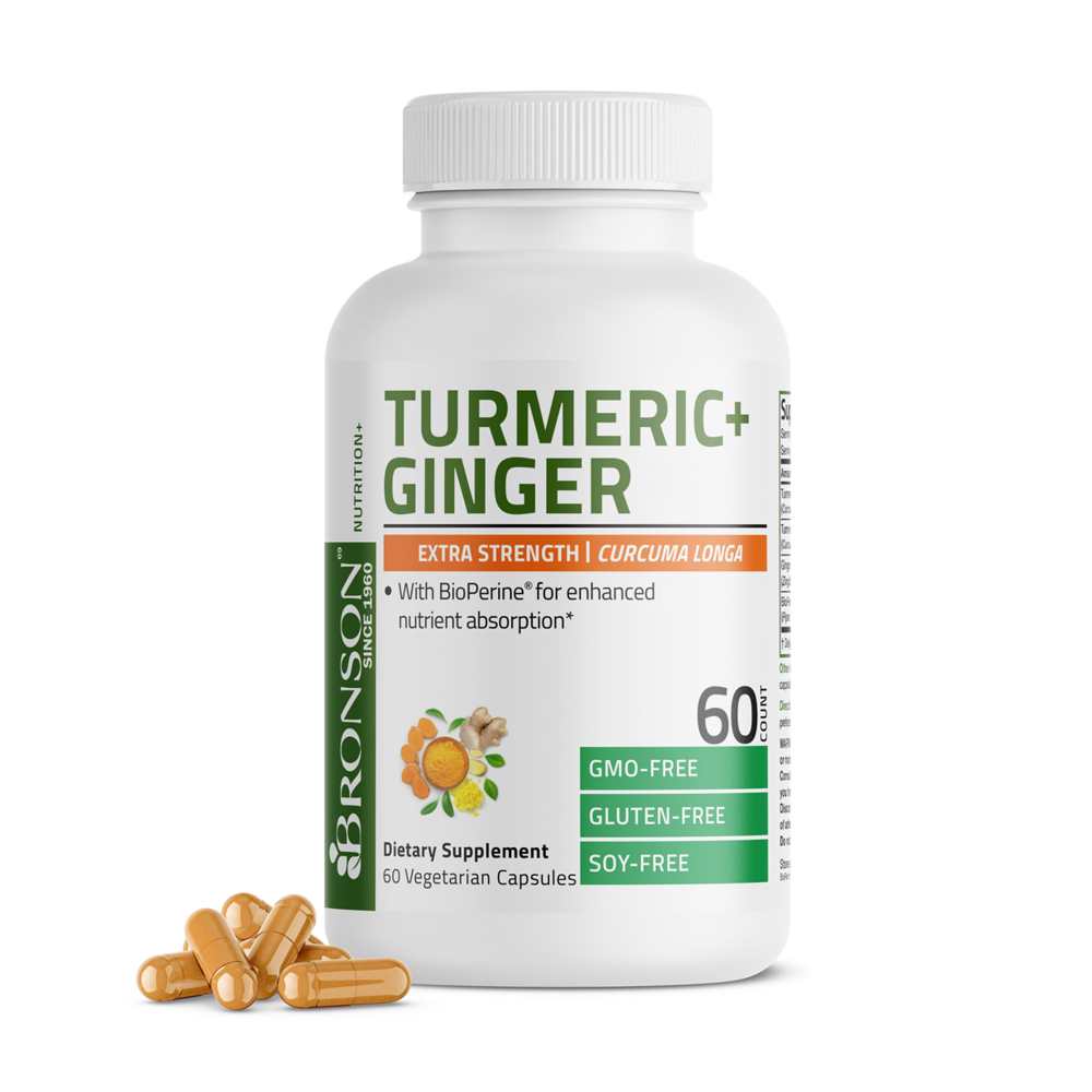 Bronson Vitamins Turmeric + Ginger 1950 Mg 60 Caps